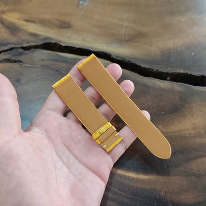Alligator Watch Strap Handmade | Bespoke Light Yellow Watch Band for Men | Leather Strap | Luxury Gift