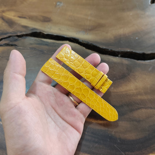 Light Yellow Alligator Leather Watch Strap by Thor Leather Craft