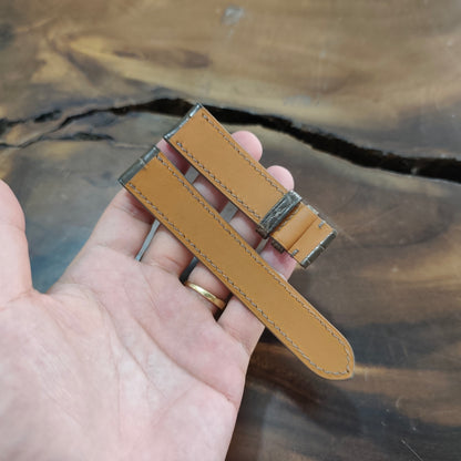Alligator Watch Strap Handmade | Bespoke Dark Gray Watch Band for Men | Leather Strap | Luxury Gift