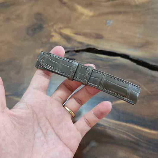 Dark Gray Alligator Leather Watch Strap by Thor Leather Craft