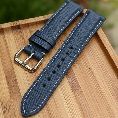 Epsom Watch Strap Handmade | Bespoke Navy Blue Watch Band for Men | Leather Strap | Luxury Gift