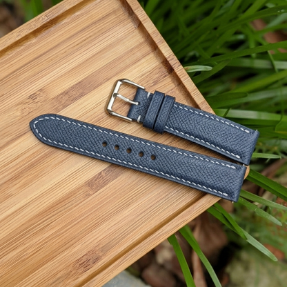 Epsom Watch Strap Handmade | Bespoke Navy Blue Watch Band for Men | Leather Strap | Luxury Gift