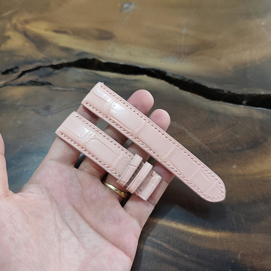 Pink Alligator Leather Watch Strap by Thor Leather Craft