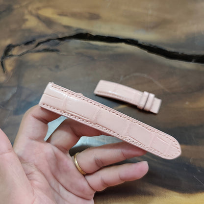 Alligator Watch Strap Handmade | Bespoke Pink Watch Band for Men | Leather Strap | Luxury Gift