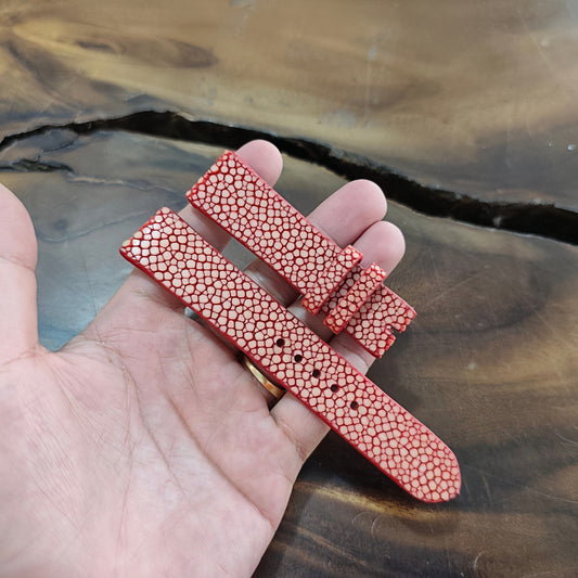 Red Stingray Leather Watch Strap by Thor Leather Craft