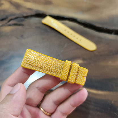 Yellow Stingray Watch Strap Handmade | Exotic Leather Strap | Luxury Gift
