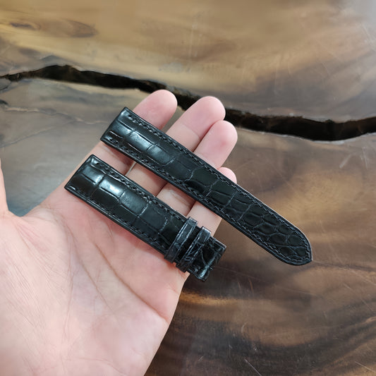 Light Black Alligator Leather Watch Strap by Thor Leather Craft