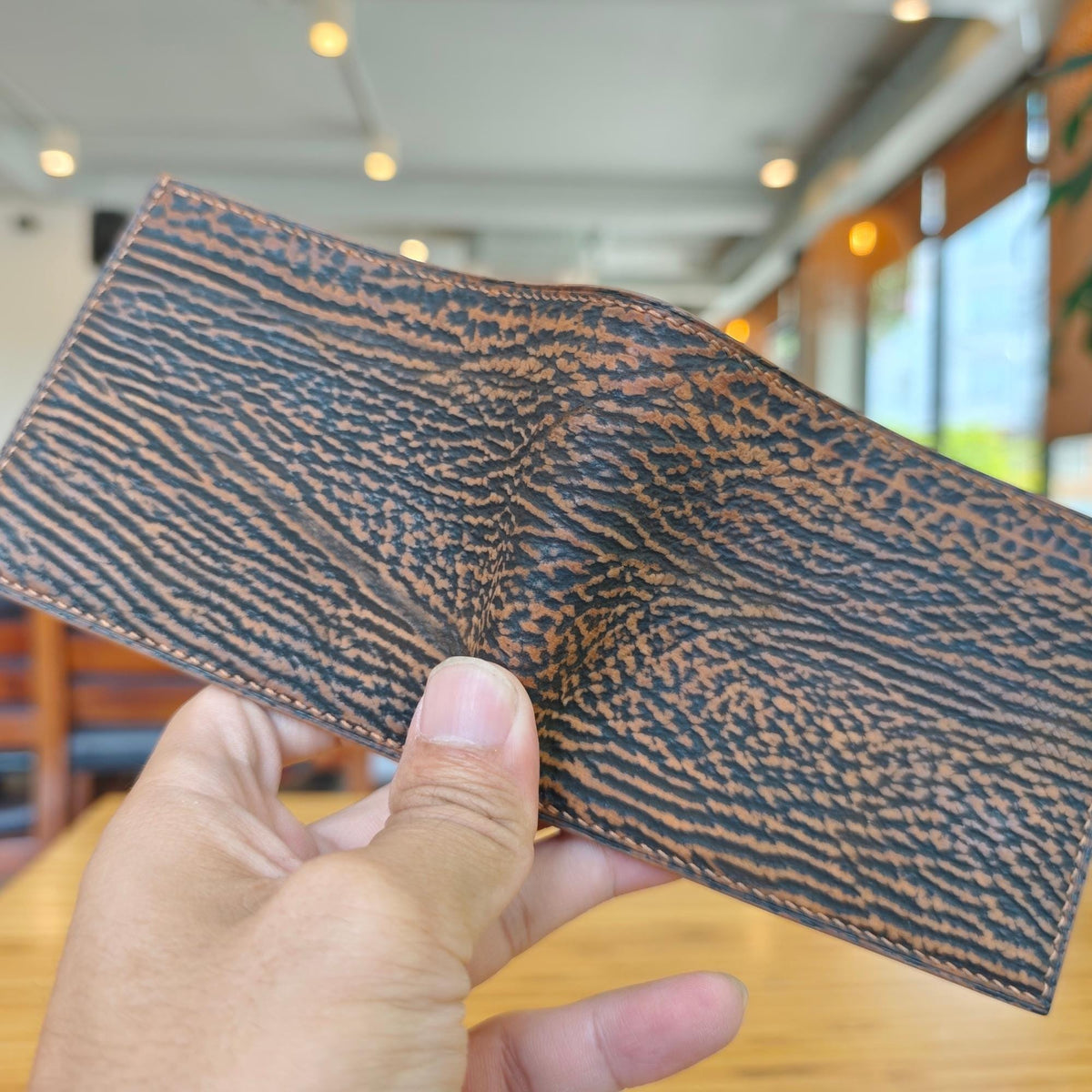 Shark Bifold Wallet, Cowhide by Thor Leather Craft - detail view 3