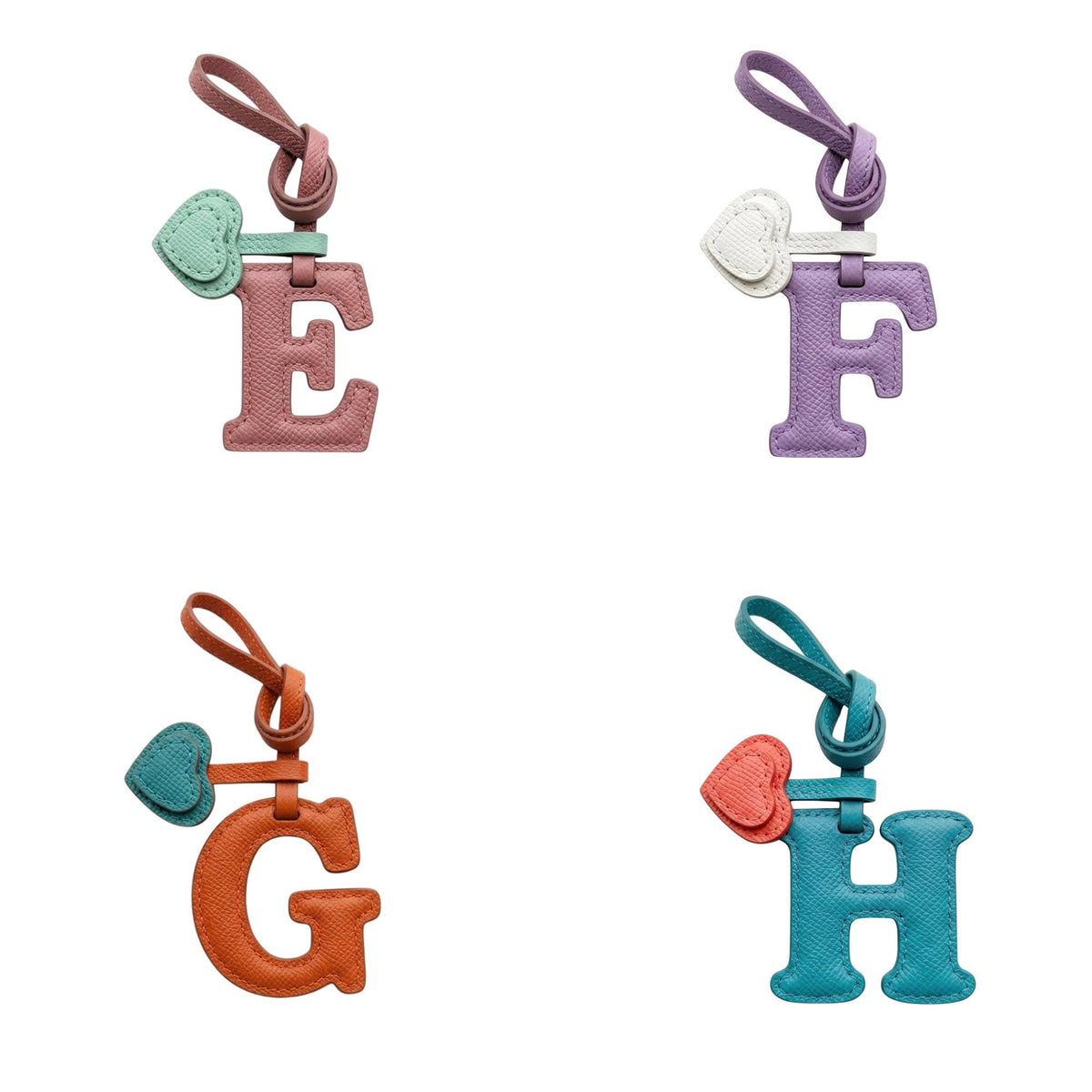 Letter G Textured Calfskin Bag Charm by Thor Leather Craft - detail view 3