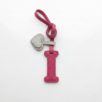 Letter I Textured Calfskin Bag Charm by Thor Leather Craft - detail view 2