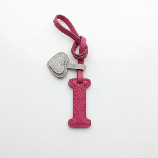 Letter I Textured Calfskin Bag Charm by Thor Leather Craft - detail view 2