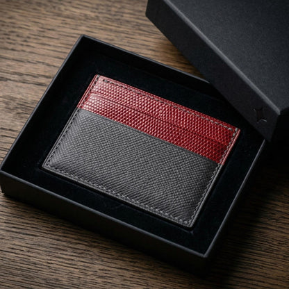 Red Lizard Cardholder by Thor Leather Craft - detail view 2