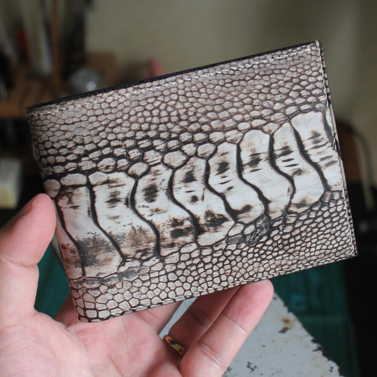 Ostrich Leg Bifold Wallet