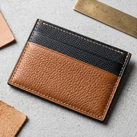 Brown Pebbled Calfskin Cardholder