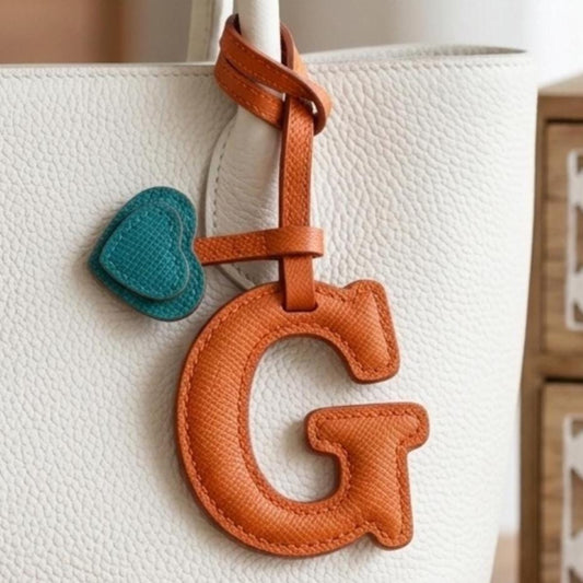 Letter G Textured Calfskin Bag Charm by Thor Leather Craft