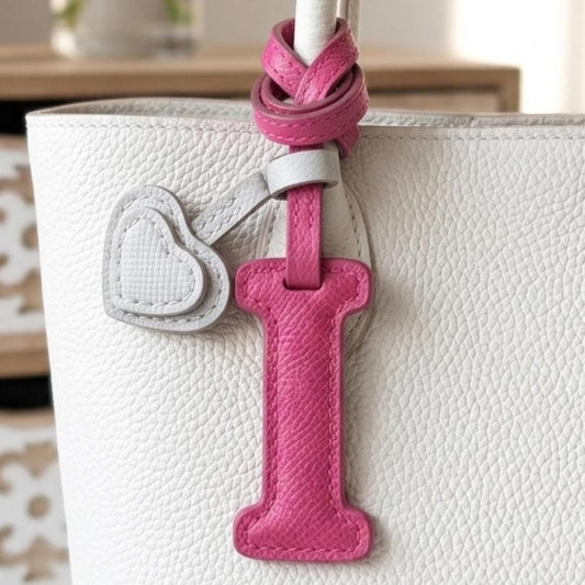Letter I Textured Calfskin Bag Charm by Thor Leather Craft
