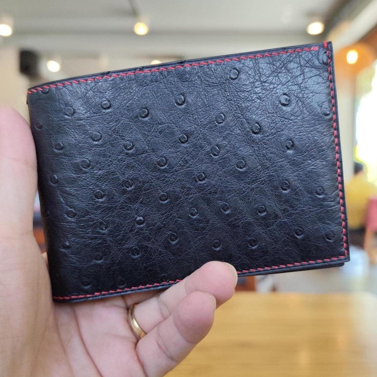Ostrich Bifold Wallet Custom Name