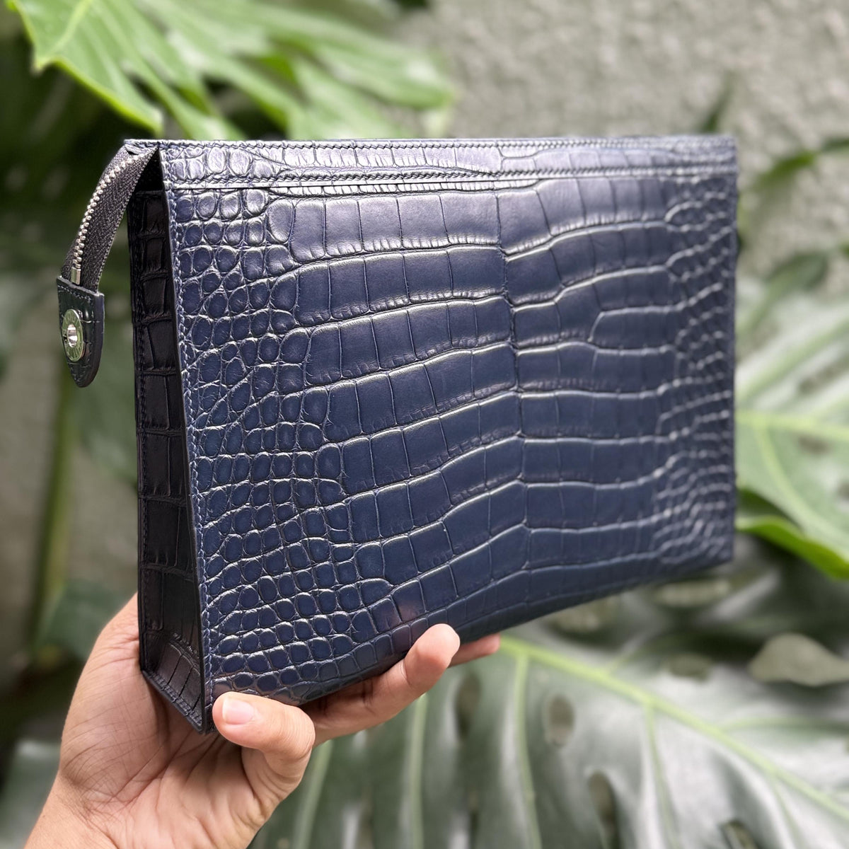 Portfolio Alligator Leather Clutch Bag - Style 2 by Thor Leather Craft