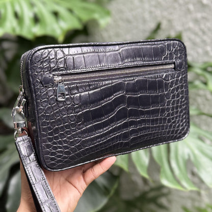 Portfolio Alligator Leather Clutch Bag by Thor Leather Craft