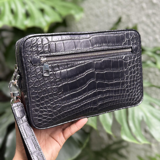 Portfolio Alligator Leather Clutch Bag by Thor Leather Craft
