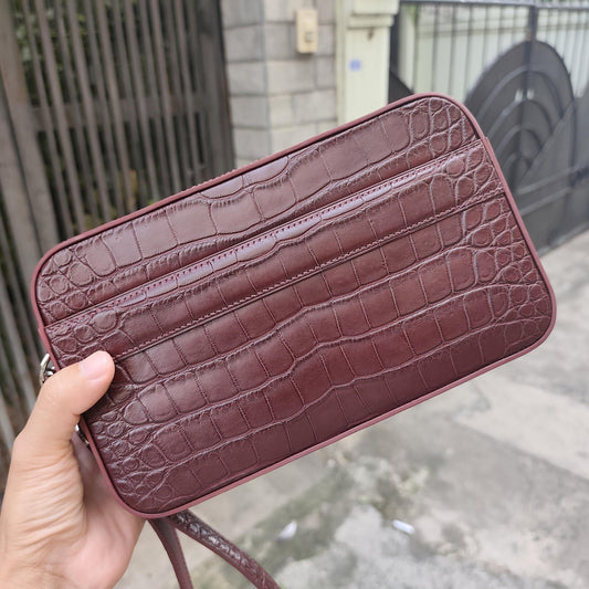 Wristlet Alligator Leather Clutch Bag by Thor Leather Craft