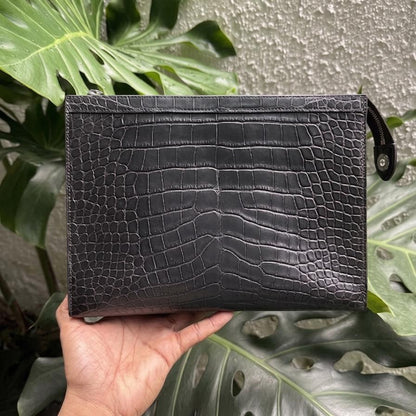 Evening Alligator Leather Clutch Bag by Thor Leather Craft - detail view 4