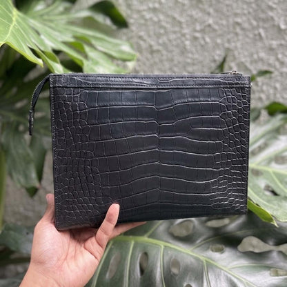 Evening Alligator Leather Clutch Bag by Thor Leather Craft - detail view 5