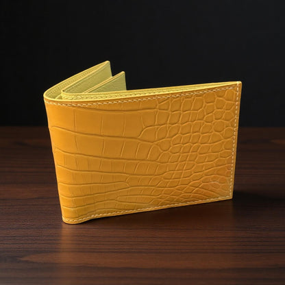 Alligator Bifold Wallet, Handmade Saddle Stitched, Personalized