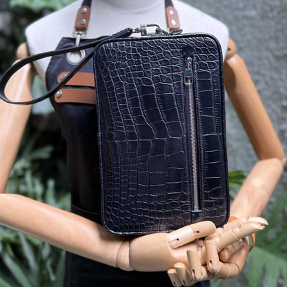 Portfolio Alligator Leather Clutch Bag by Thor Leather Craft - detail view 3