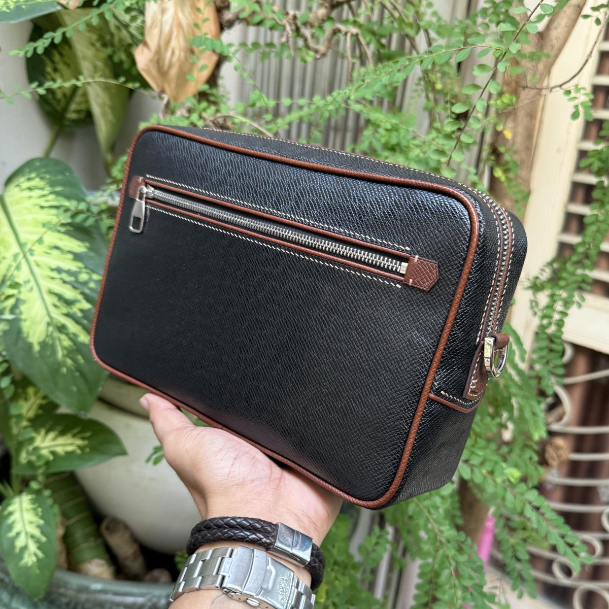 Men's Full-Grain Leather Clutch Bag by Thor Leather Craft - detail view 2
