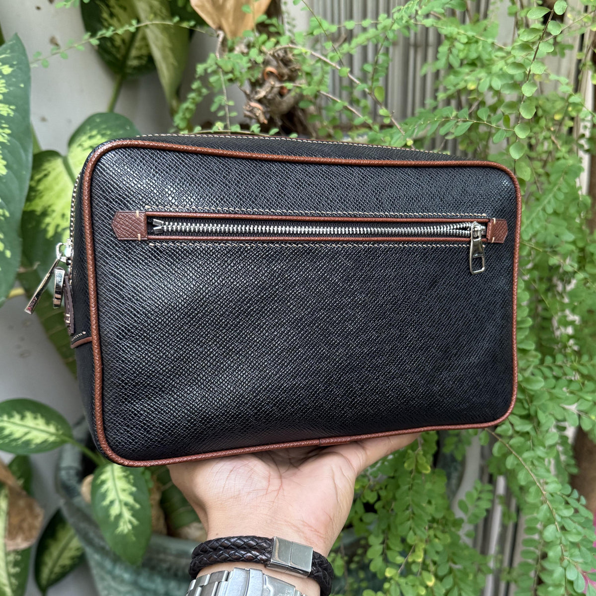 Men's Full-Grain Leather Clutch Bag by Thor Leather Craft - detail view 4