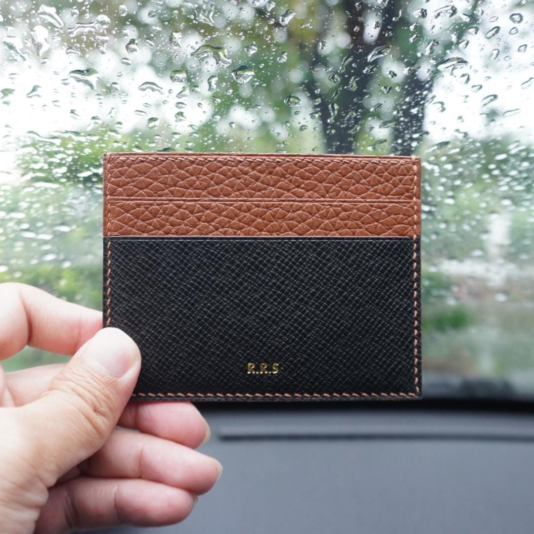 Pebbled Calfskin Leather Cardholder