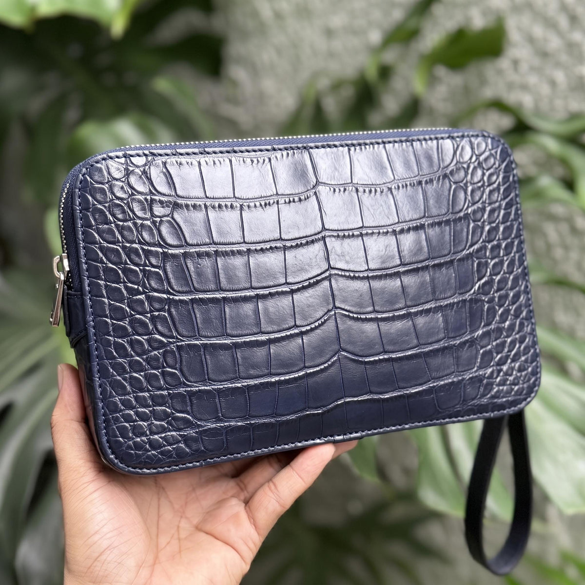 Alligator Leather Dopp Kit, Crossbody by Thor Leather Craft - detail view 3