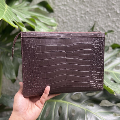 Business Alligator Leather Clutch Bag by Thor Leather Craft - detail view 2