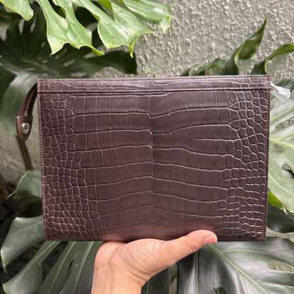 Business Alligator Leather Clutch Bag by Thor Leather Craft - detail view 4