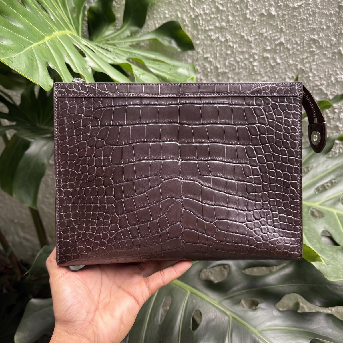 Business Alligator Leather Clutch Bag by Thor Leather Craft - detail view 5