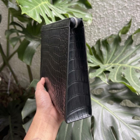 Evening Alligator Leather Clutch Bag by Thor Leather Craft - detail view 2