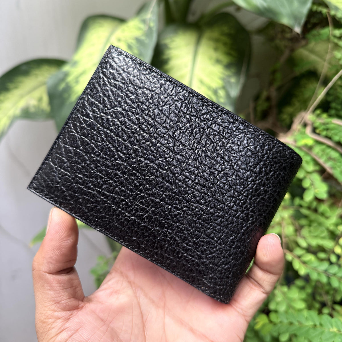 Shark Leather Bifold Wallet, Handmade Saddle Stitched, Lizard Lining