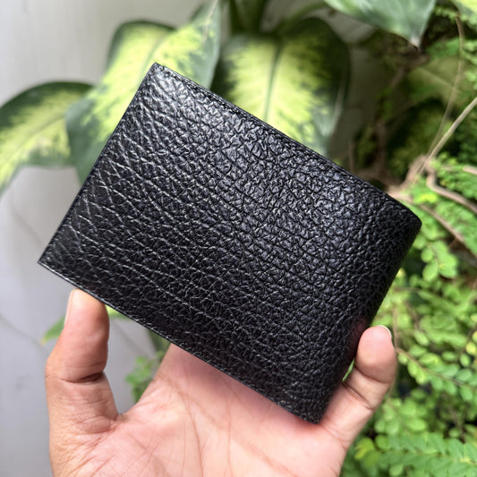 Shark Leather Bifold Wallet, Handmade Saddle Stitched, Lizard Lining