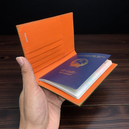 Textured Calfskin Passport Holder by Thor Leather Craft - detail view 5