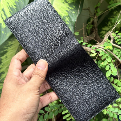 Shark Leather Bifold Wallet, Handmade Saddle Stitched, Lizard Lining