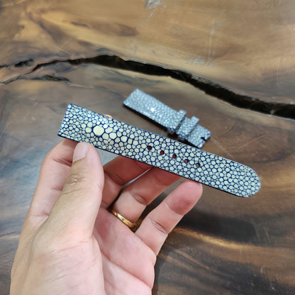 Dark navy Stingray Watch Strap Handmade | Exotic Leather Strap | Luxury Gift